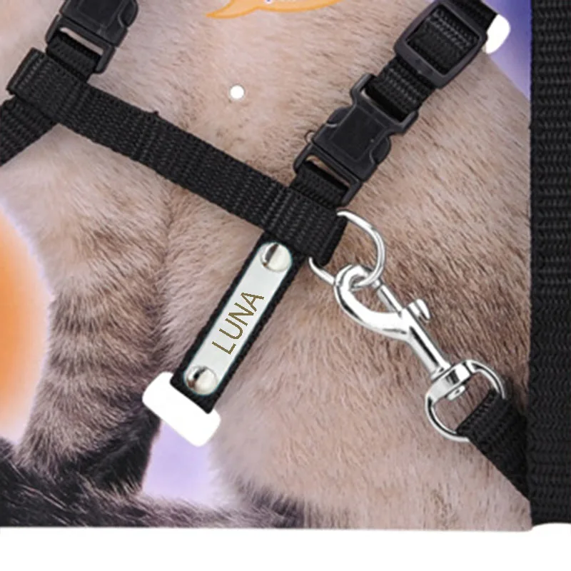 Personalized Cat Dog Harness Nylon Adjustable Walking Lead Leash For Puppy Kitten Collar Harness For Small Medium Pet