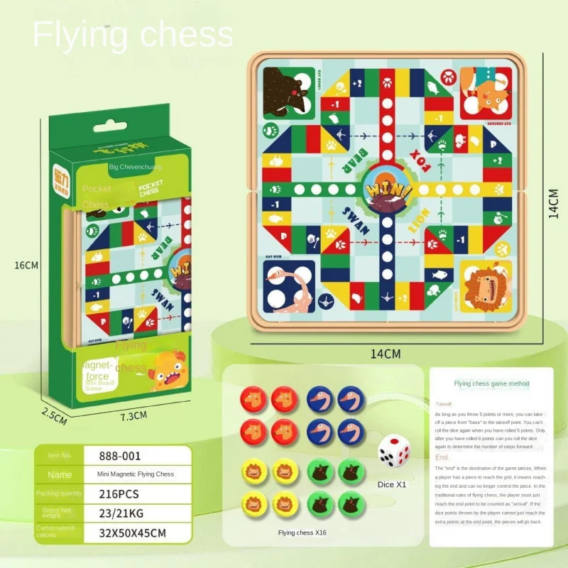 Cartoon Magnetic Aeroplane Five-In-A-Row Animal Checker Snake Ladder Chess Checkers Parent-Child Puzzle Game Desktop