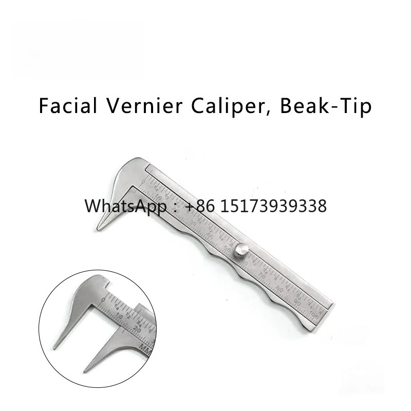 Eye Gauge Straight/Angled Tip Facial Vernier Caliper Hawk-Beak/Bird-Beak Nose Gauge for Cosmetic and Plastic Surgery
