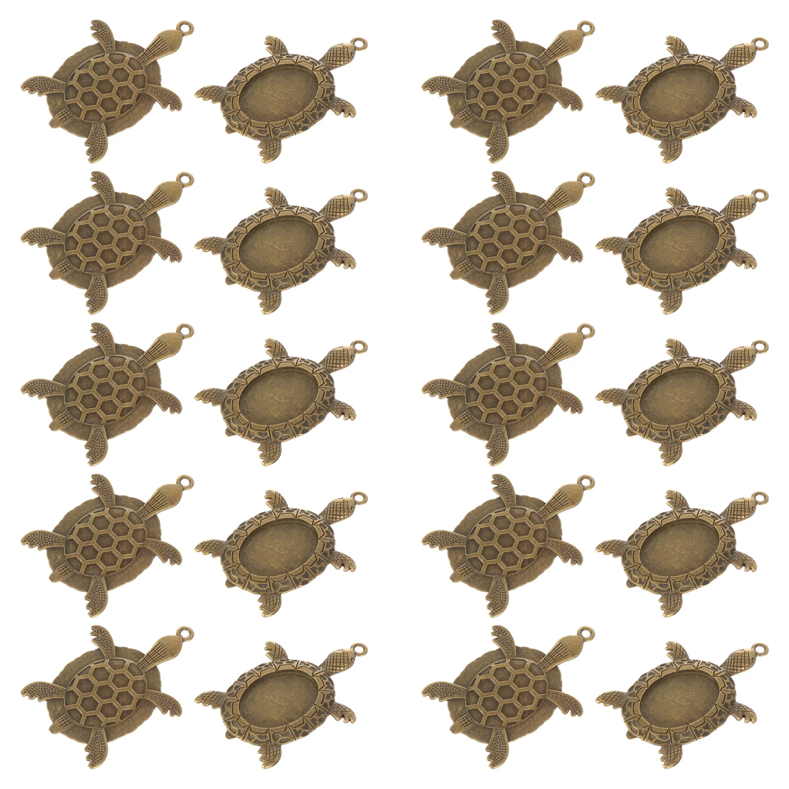 

20 Pcs Sea Turtle Jewelry Base Gem Durable Bezel for DIY Photo Pendant Necklace