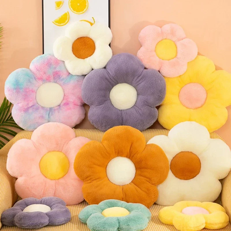 Plush Toys Stuffed Daisy Flower Seat Cushion Sunflower Shape Kids Girl Bedroom Seat Pillow Office Room Decor Sofa Cushions 35cm