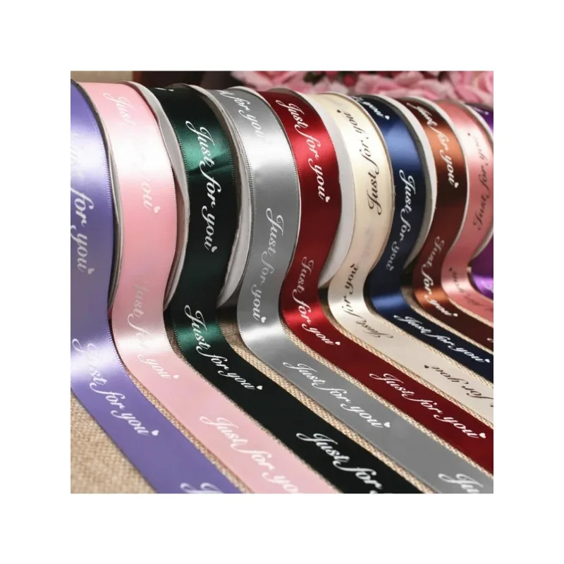 25mm Printed Poly Satin Ribbon(Just for You) Wedding Party Decorations DIY Crafts Gift Packing Belt Sewing Acce 45meters