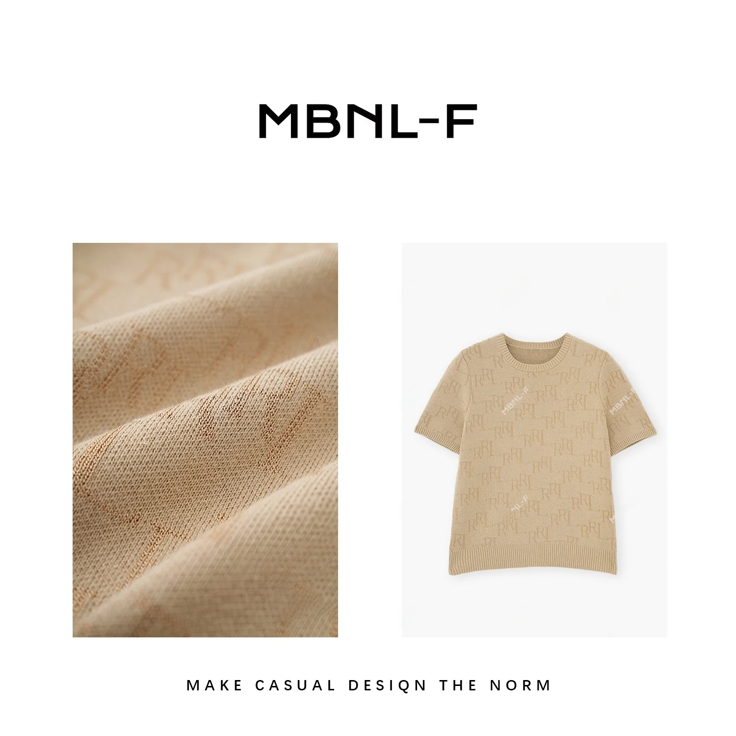 

MBNLF R Marked Sweater Versatile Base Layer T-irt New Arrival Spring Season Other Material 00% Ladies Faion entials