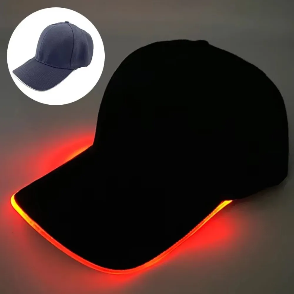 Adjustable LED Light up Baseball Hat Sun Protection Three Gears Glowing Light Cap Costumes Accessory Flashing Glow Hat Women Men