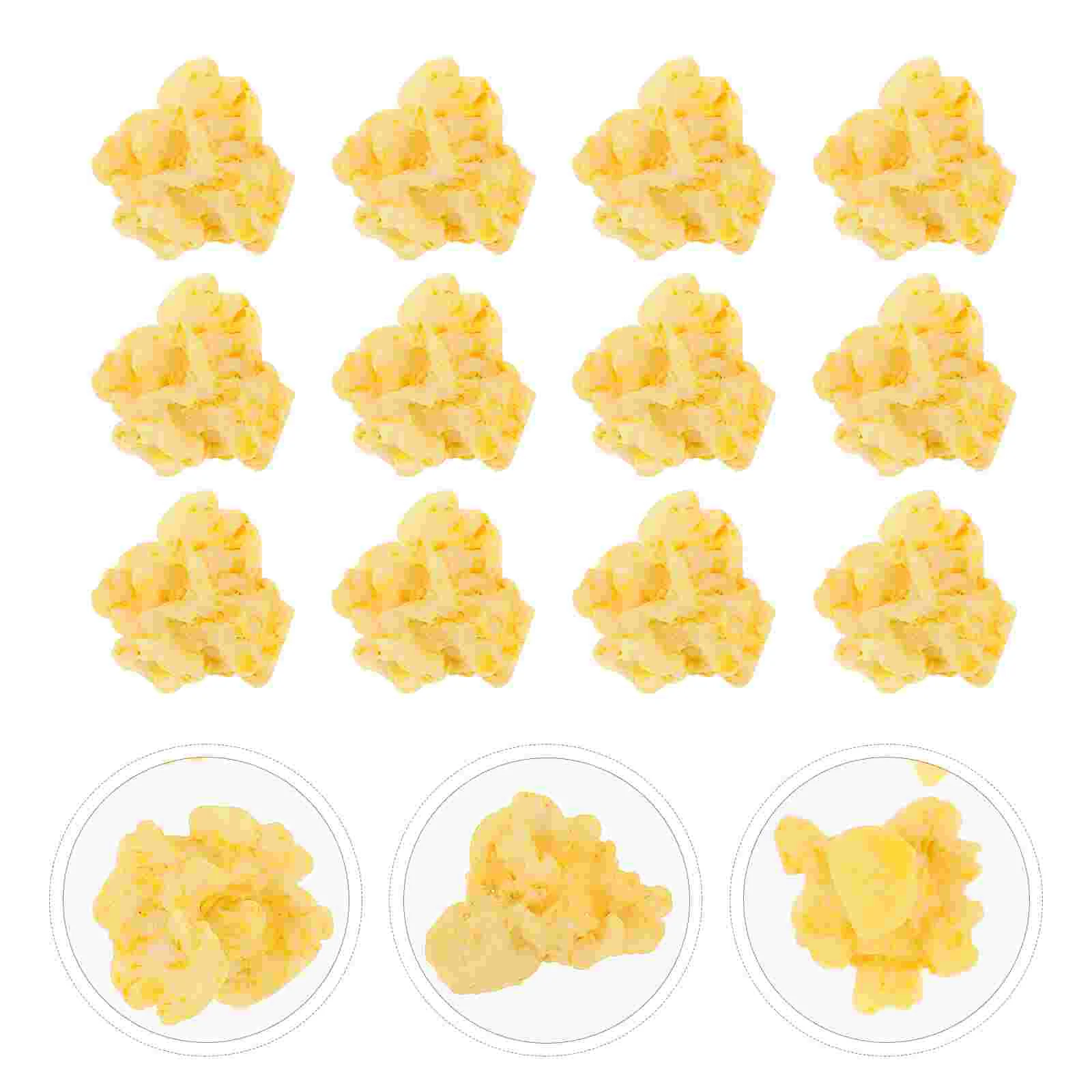 20 Pcs Artificial Popcorn Craft Accessories Candy Earrings Glass Resin Charm Jewelry Ornament DIY Cell Phone