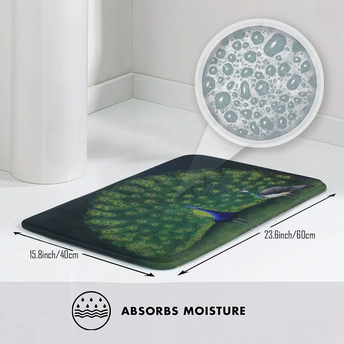 Requintado pavão animal antiderrapante capacho tapete antidesgaste para entrada da cozinha casa banheiro footpad tapetes