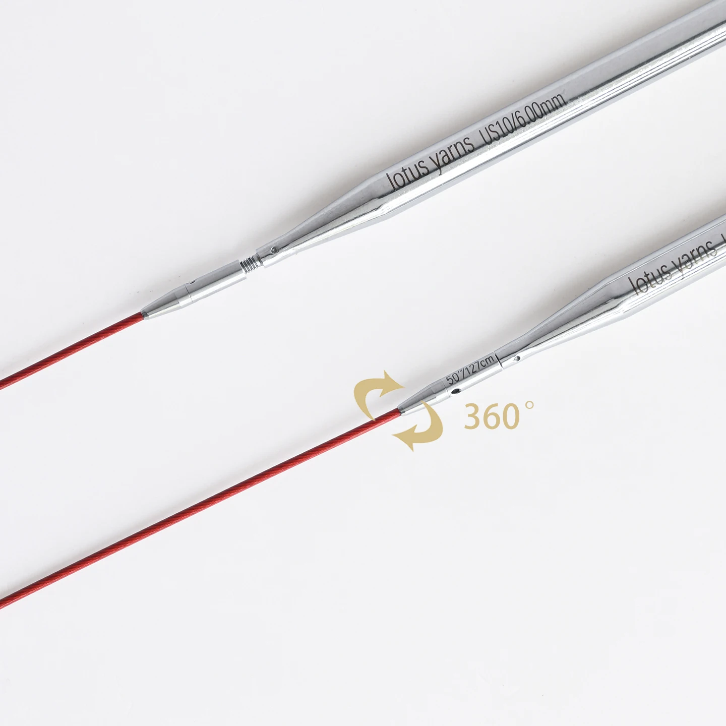 Lotus Yarns 360° Swivel Cable with End Caps  For Interchangeable Tips