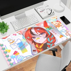 Hololive Hakos Baelz büyük Mouse Pad dizüstü oyun aksesuarları Gamer kabine Mousepad Kawaii Anime kız kaymaz sümen halı