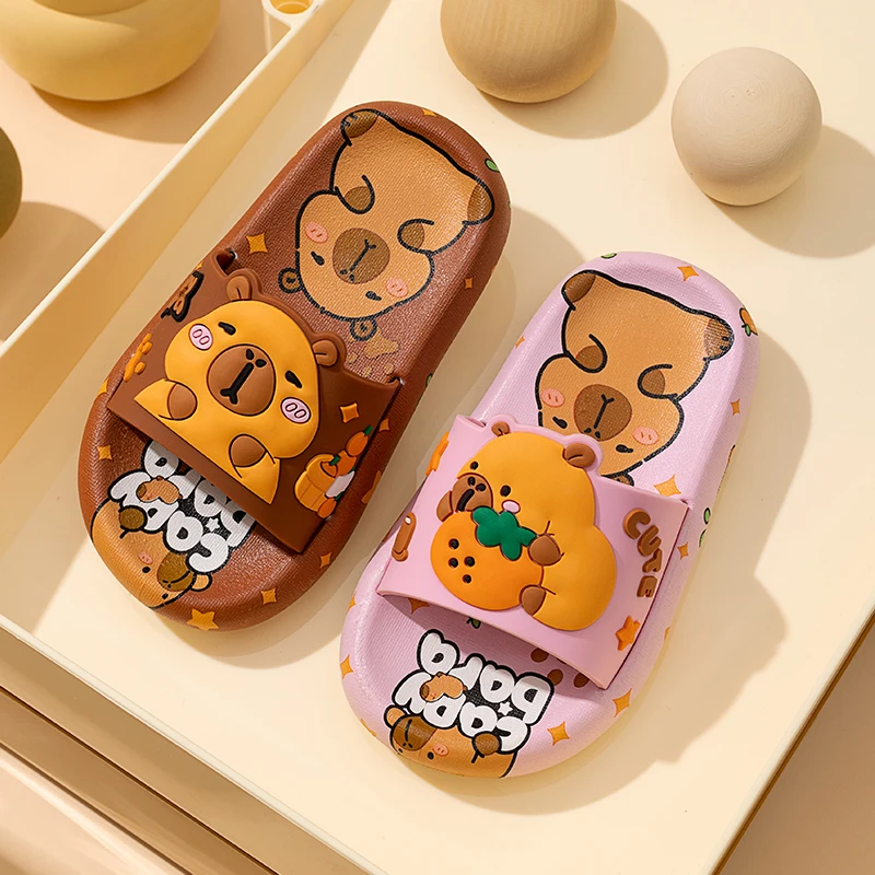 

Cute Capibala children's summer slippers are lightweight, comfortable, non slip, soft soled, and suitable for home use