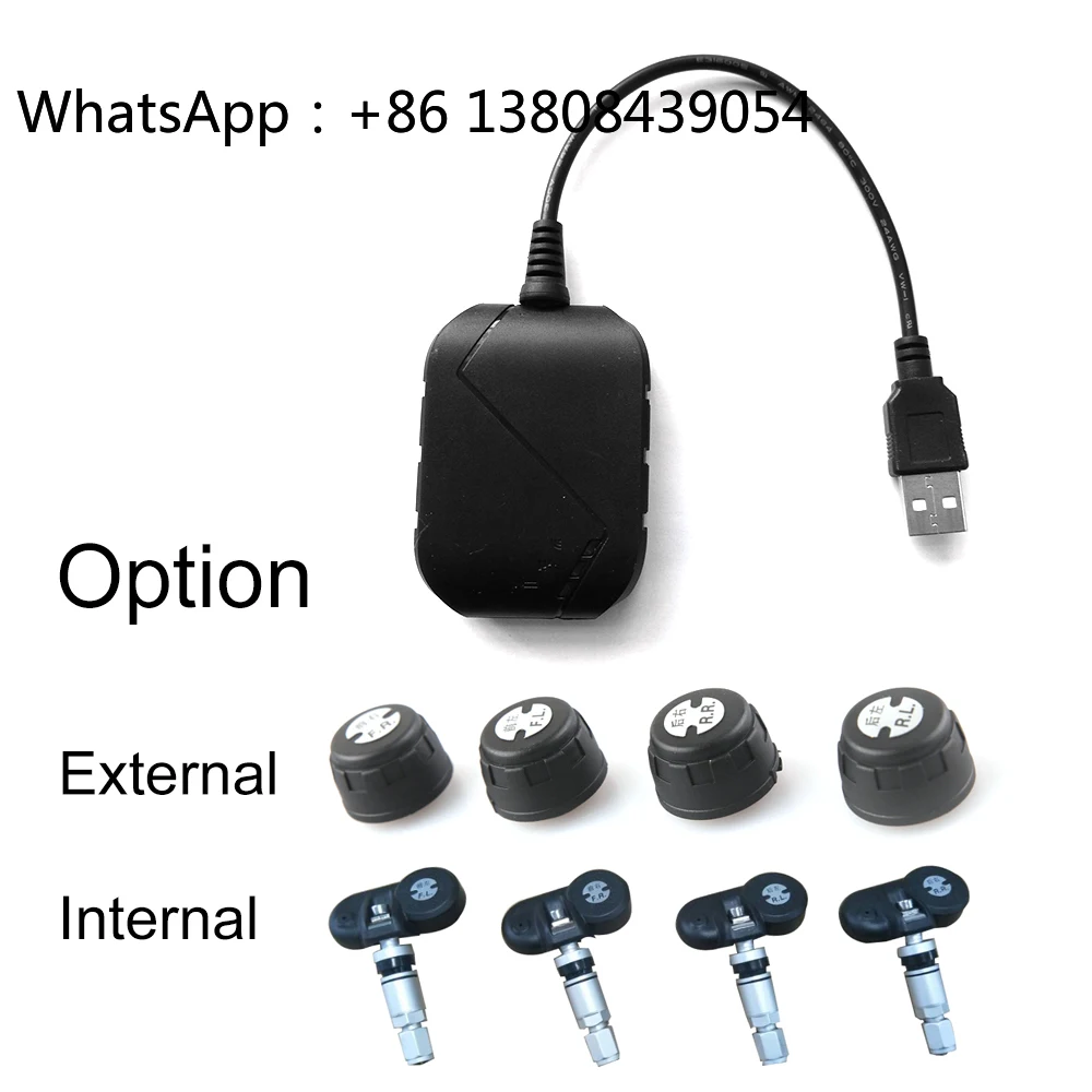 

USB Android TPMS Tire Pressure Monitoring System Display Alarm System 5V Android Navigation Car Radio With 4 Sensors