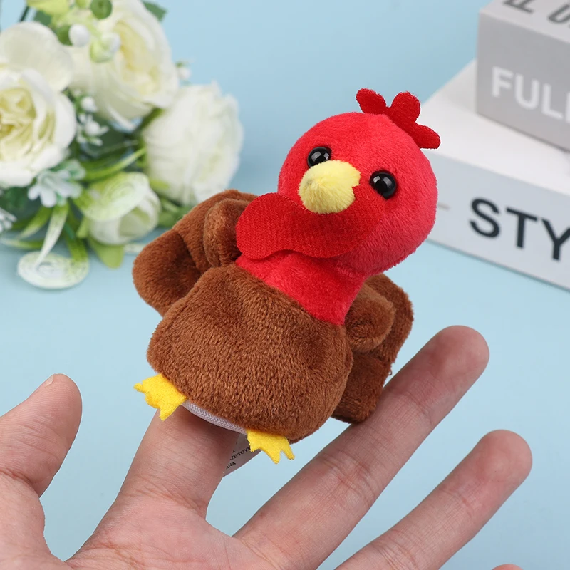 Animals Finger Puppets Set Baby Plush Doll Hand Cartoon Family Hand Puppet Turkey Cloth Theater Educational Toys For Kids