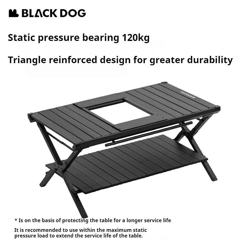 Naturehike Blackdog IGT Table Lightweight Camping Desktop Double Layer Shelf Aluminum Alloy Outdoor Picnic Table Bearing 120kg