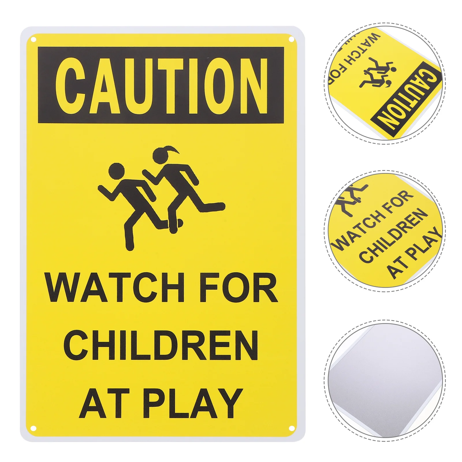 علامة لافتة للنظر تبطئ الأطفال، تحذير للسلامة المرورية، علامة شارع حديدية، علامات شارع مريحة