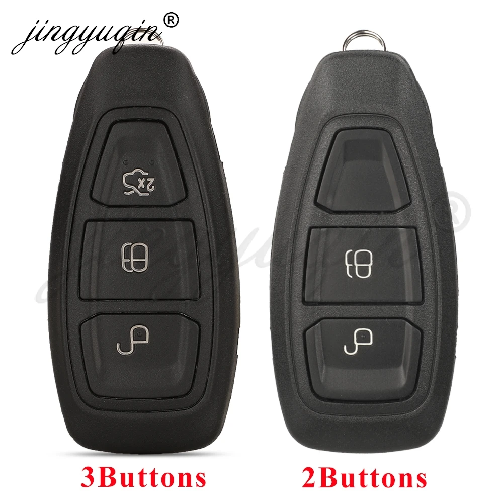 Jingyuqin Remote Car Key Shell 2/3Button For Ford Focus C-Max Mondeo Kuga Fiesta B-Max Winning Titanium Keyless Case Replacement