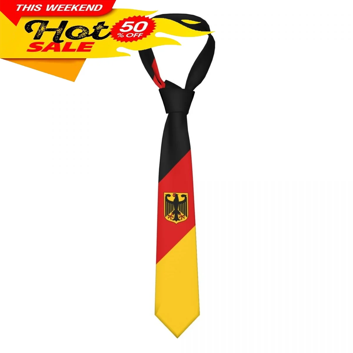 

Germany Flag Tie Emblem Necktie Men Women Neck Ties Casual Plaid Tie Suits Slim Wedding Party Business