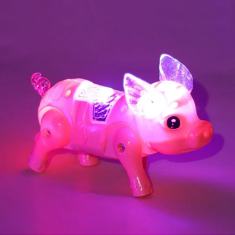 Cute Electric Walking Pig Toy with Light Musical Kids  Pink Color Funny Electronics Toy Children Birthday Gift Toys