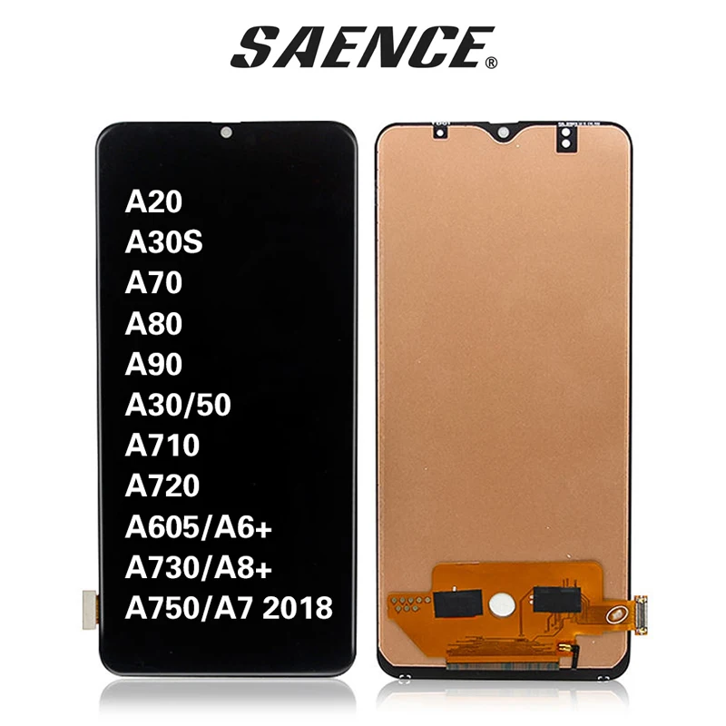 For Samsung AMOLED A20/30 S/50 A605/A6+ A730/A8+ A750/A7 2018 A920 A70/80/90 A710/720 Display Touch Screen Digitizer Replacement