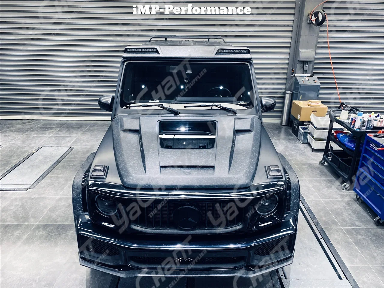 Portion Carbon Fiber Hood Fit For 2018-2021 MB W463A G iMP Performance Hood w/ Glass