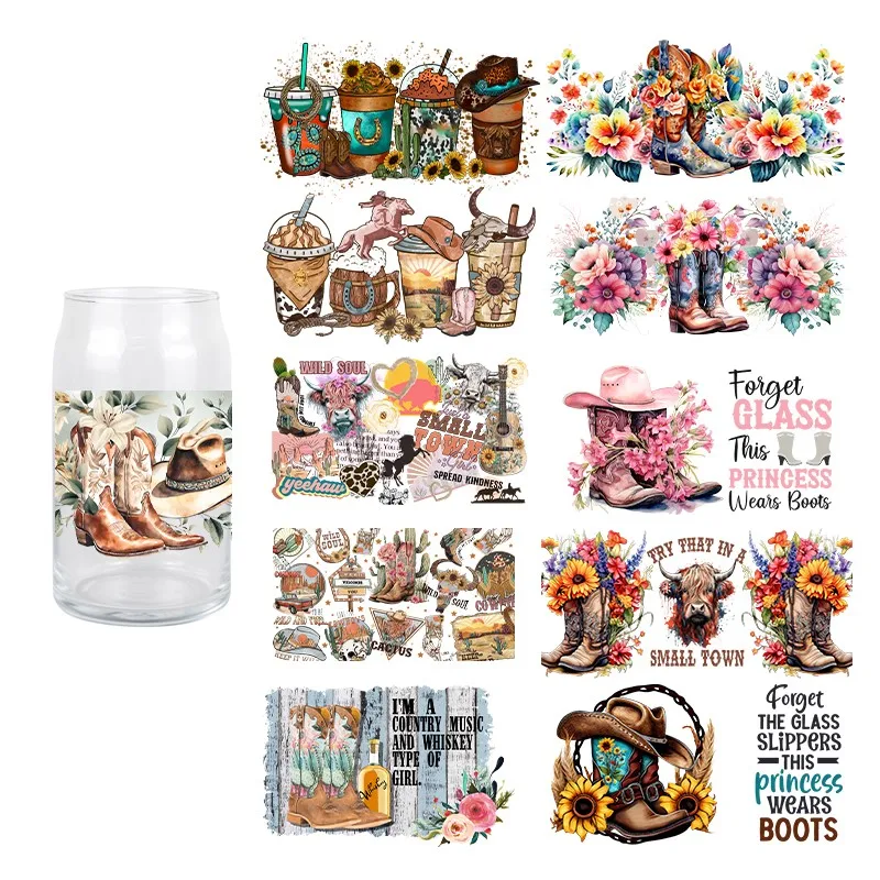 

UV DTF West Cowboy Theme Transfer Sticekr For Wraps Cup Waterproof Scratch Resitant Decals High Quality