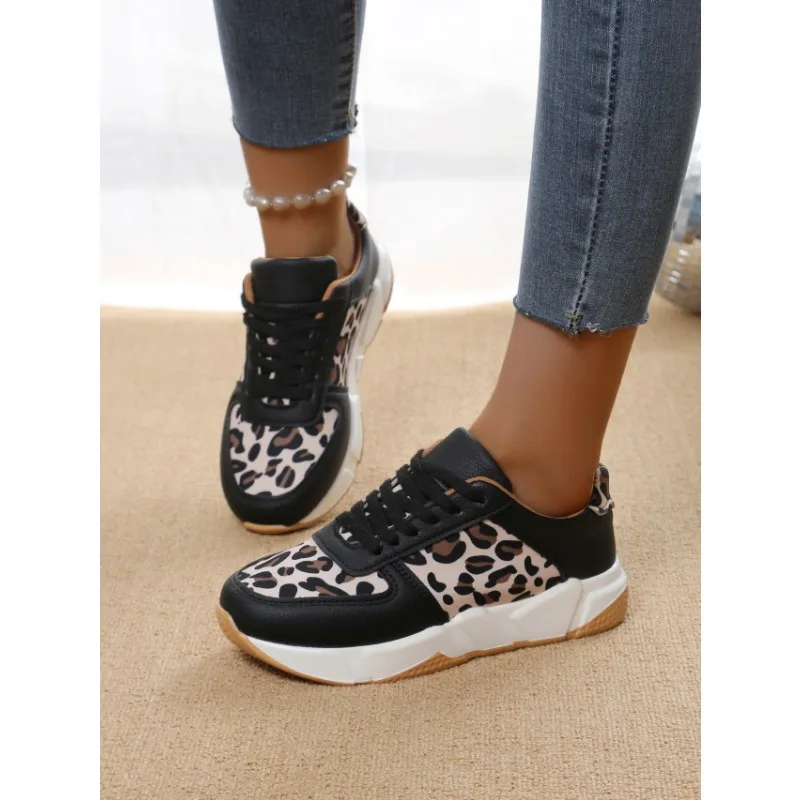 Women's Sneakers Autumn New Women's Casual Shoes Trendy Leopard Print Fashion Comfortable Jogging Casual Tennis Shoes for Women