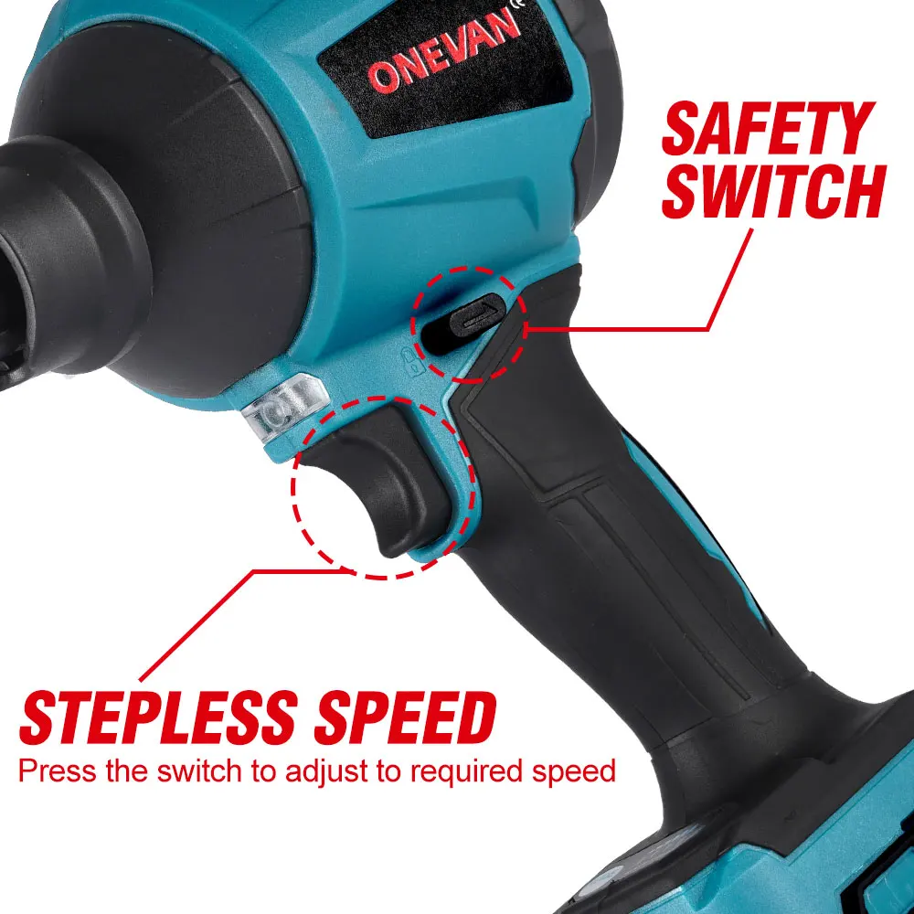 1000W 40000RPM Multifunction Cordless Air Dust Blower Collector Inflator and Deflator with 5Nozzles for Makita 18V Battery