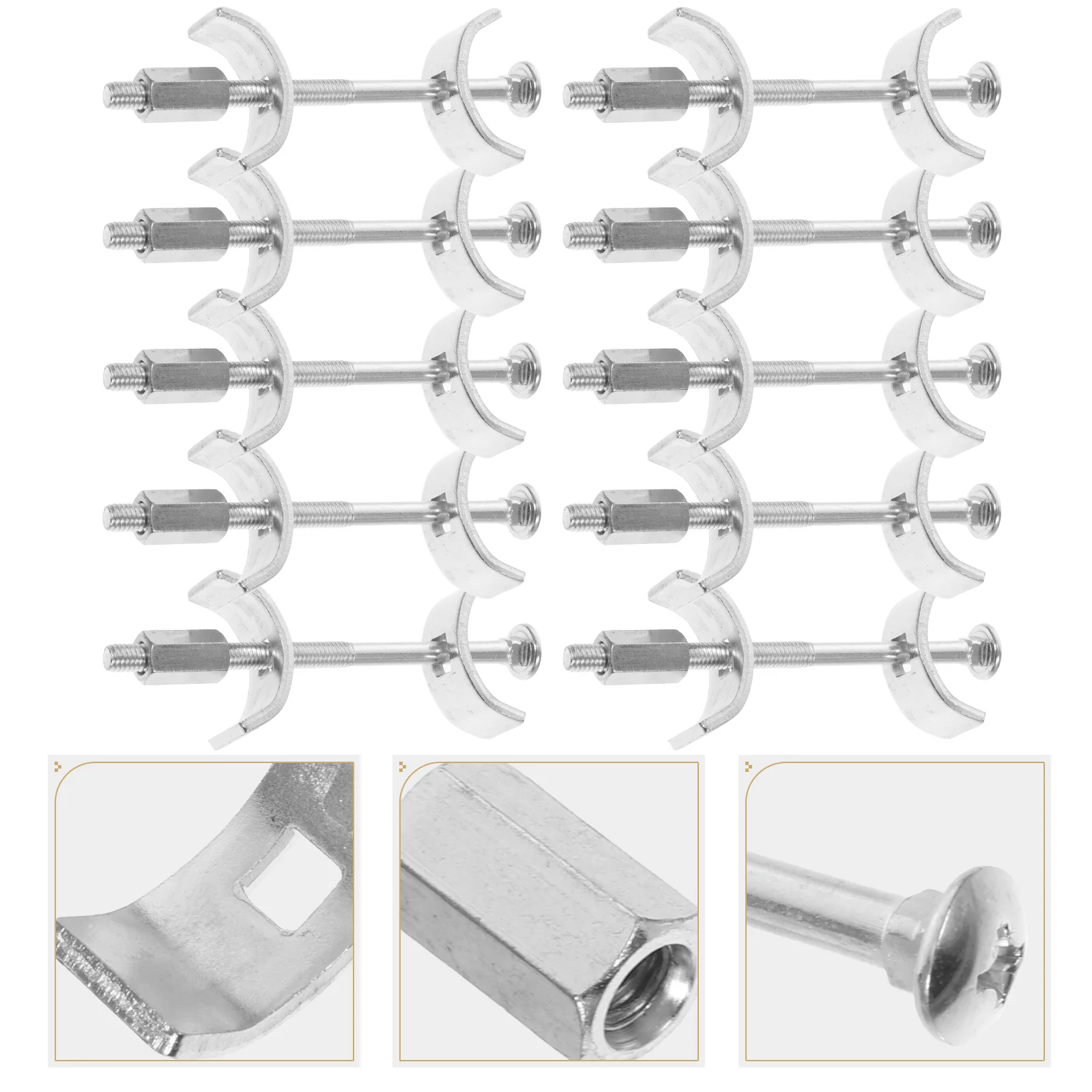 12pcs 100mm Kitchen Countertop Connector Clamp Half Moon Benchtop Galvanized Steel Strong Stability Versatile