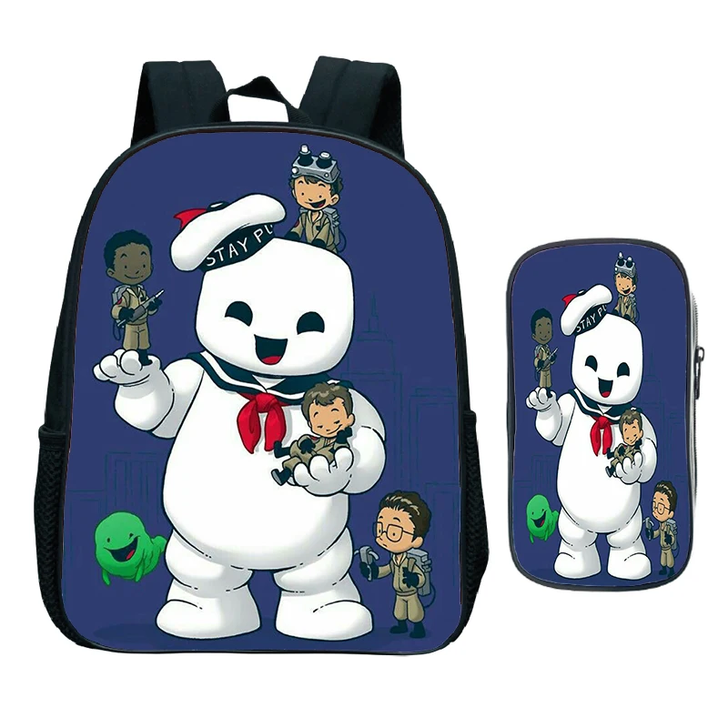 Tas punggung Ghostbusters Game populer tas pensil Set 2 buah tas sekolah anak antiair tas punggung anak gambar kartun