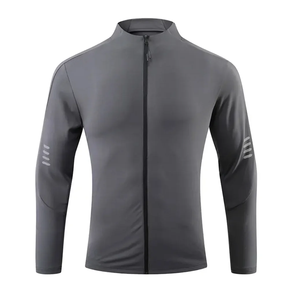 Running Jacket Reflective Jogging Summer Sportswear Trainning Exercise Gym Men Fitness Sports  Coat Breathable High Elasticity