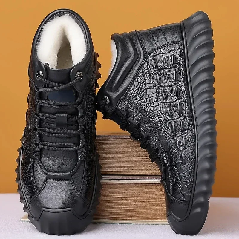 

Men's Shoes High Quality Warm Snow Boots Winter Plush Cotton Shoes for Men High Top Casual Boots Trend Waterproof Boots Zapatos