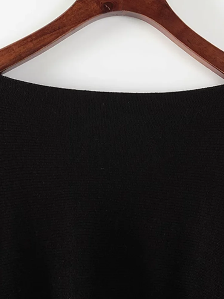 

Loose Knitted Wool Sweater One-oulder Overhead New Autumn Women's Faion Commute Sle Pure Color Long Sve Regular Fit