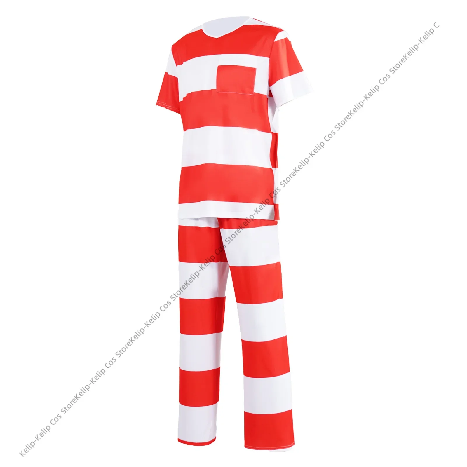 Nuovo costume da prigioniero da uomo uniforme Halloween Guilty Prigioniero imposta camicia a maniche corte a righe top pantaloni Jailbird Convict Outfits