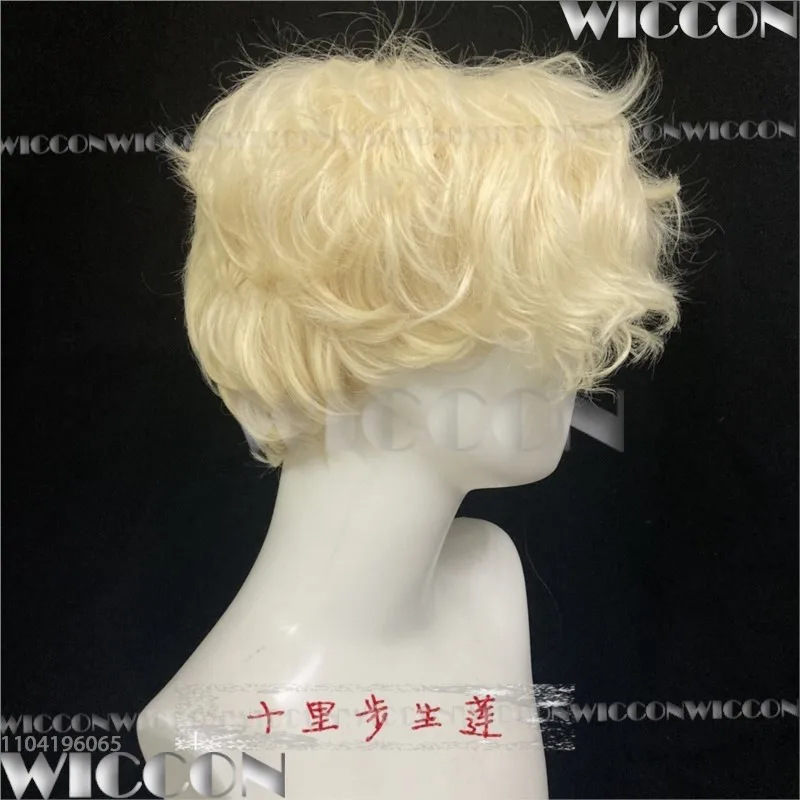 Luca Luka Alien Stage Cosplay Prop Curly Blonde Wig Lashes Set Blink Gone Ruler of My Heart Man Cos Party Holloween Customized — zdjęcie 4