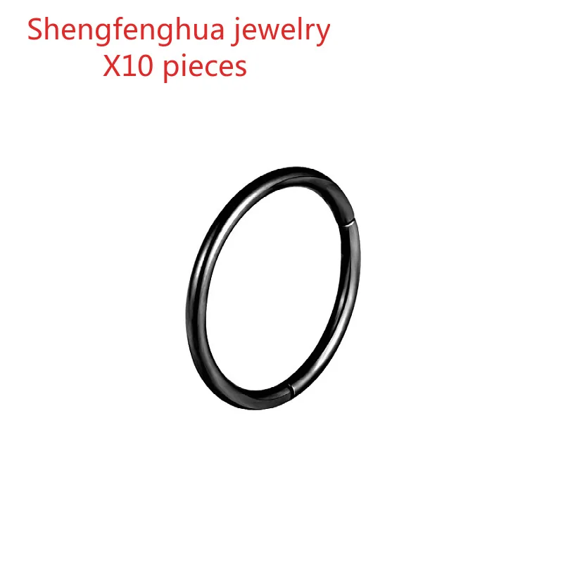 Free shipping 10pcs  Free shipping rings 316L stainless steel seamless  Closed Nose  Piercing titanium