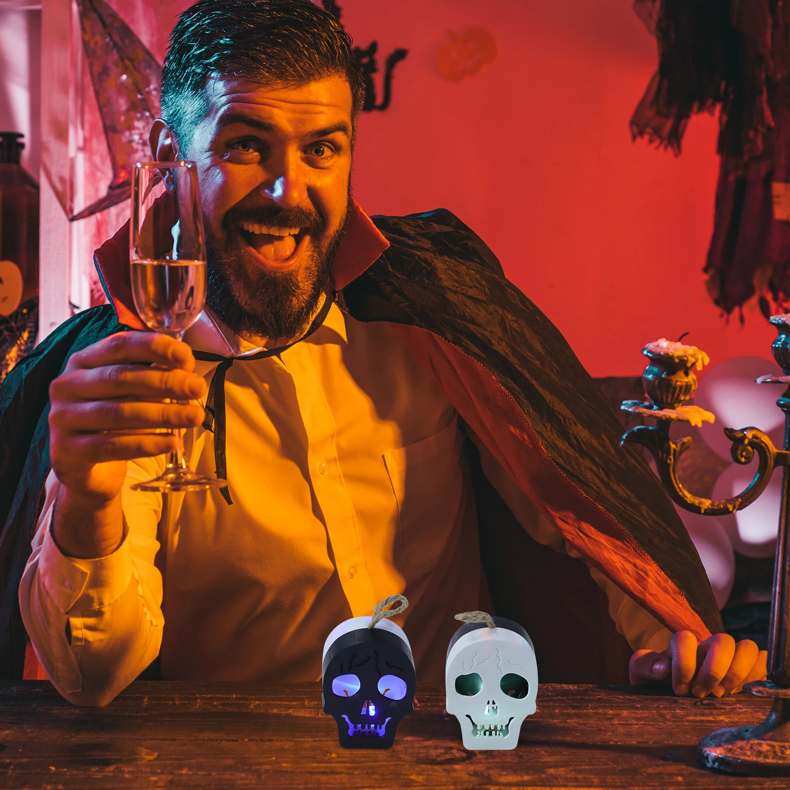 4Pcs Electronic C LED Halloween Halloween Light Decor Party Decoration Operated Tabletop Light Gift H held Lamp