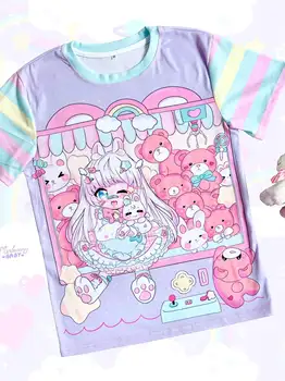 可愛卡哇伊Yami印花女短袖T卹 夏季休閒3D印花 夏季可愛男士運動上衣T卹 10 最佳銷售 暗黑可愛風服裝 - №5