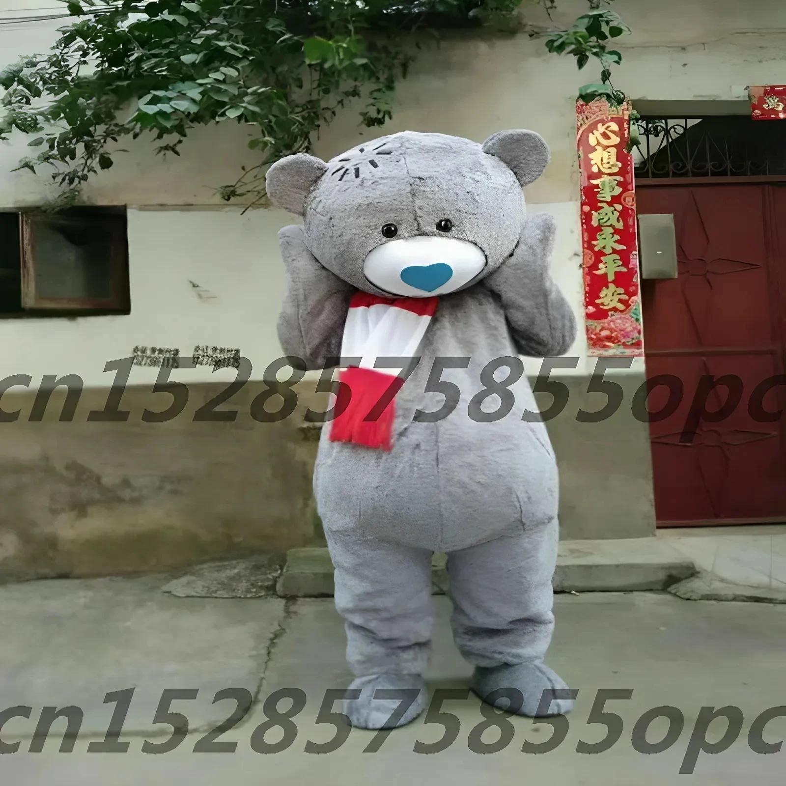 

New Grey Teddy Bear Mascot Costume Halloween Cosplay Costumes Adult Advertising Maskote theme Anime Cosplay Costumes Carnival Ev