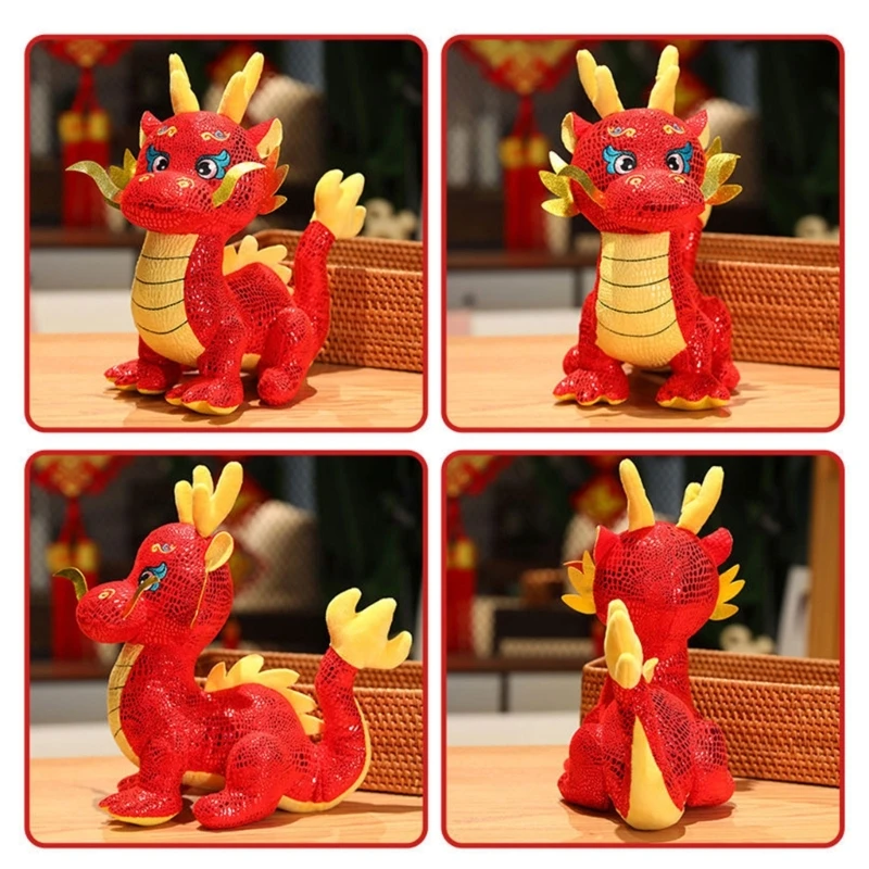 24/30/40cm Cartoon Dragon New Year Presents Sofa Ornament Animal Home Decorative for Kids Toy