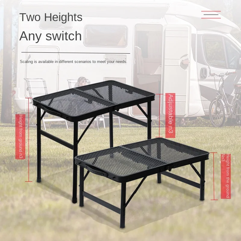 Aluminum Alloy Mesh Outdoor Folding Table Portable Camping Table Ultra Light Aluminum Alloy Picnic Camping Folding Table