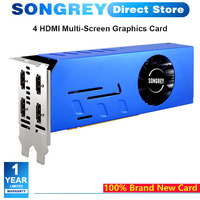 SONGREY GTX 750 750TI 2GB 4GB  4HDMI Multi Monitor Graphics Card GDDR5 128Bit 4K Support for Stock Trading Surveillance