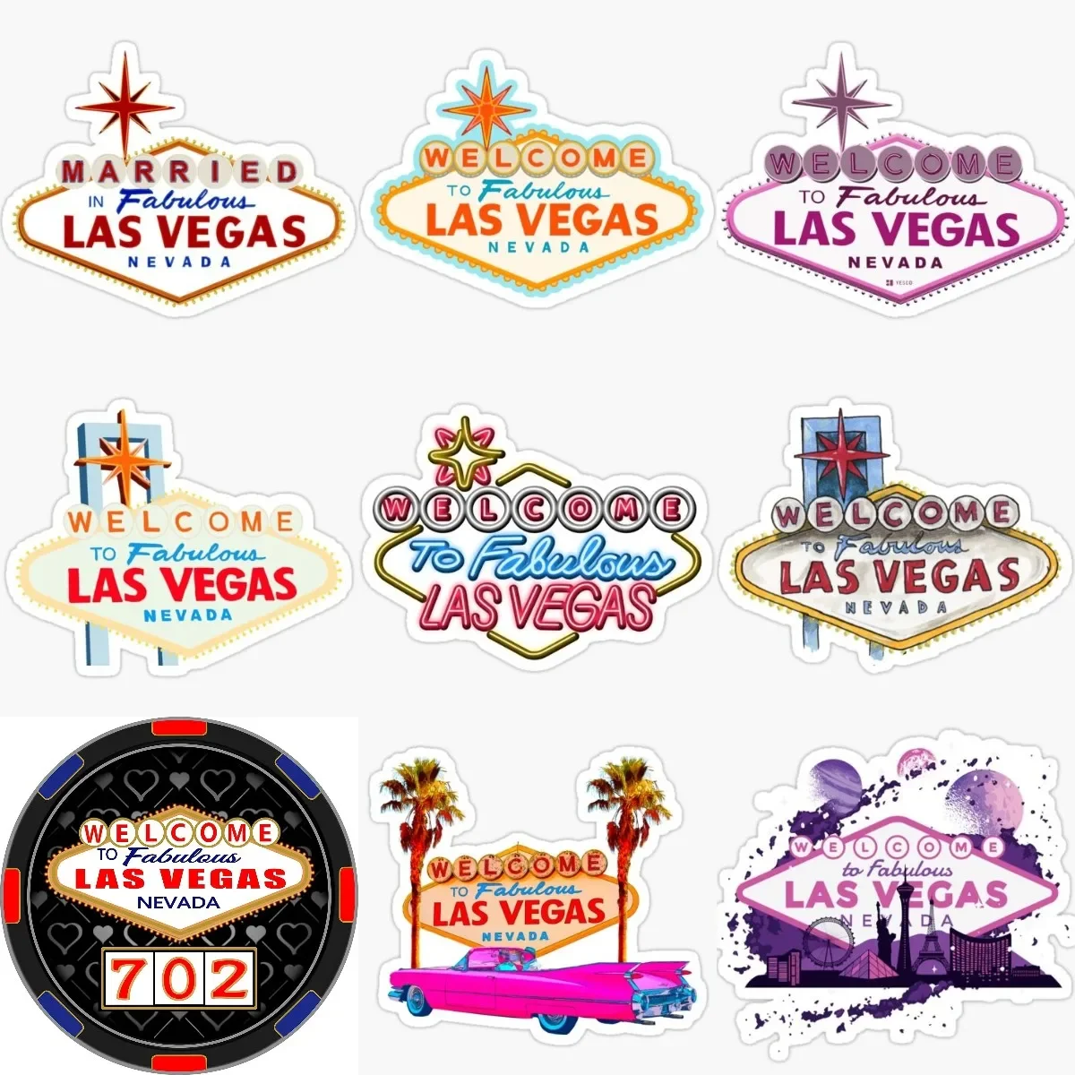 

Creative Las Vegas Emblem PVC Accessories Sticker for Decorate Fridge Wall Car Truck Van Bumper Motorcycle Helmet Bicycle Decal