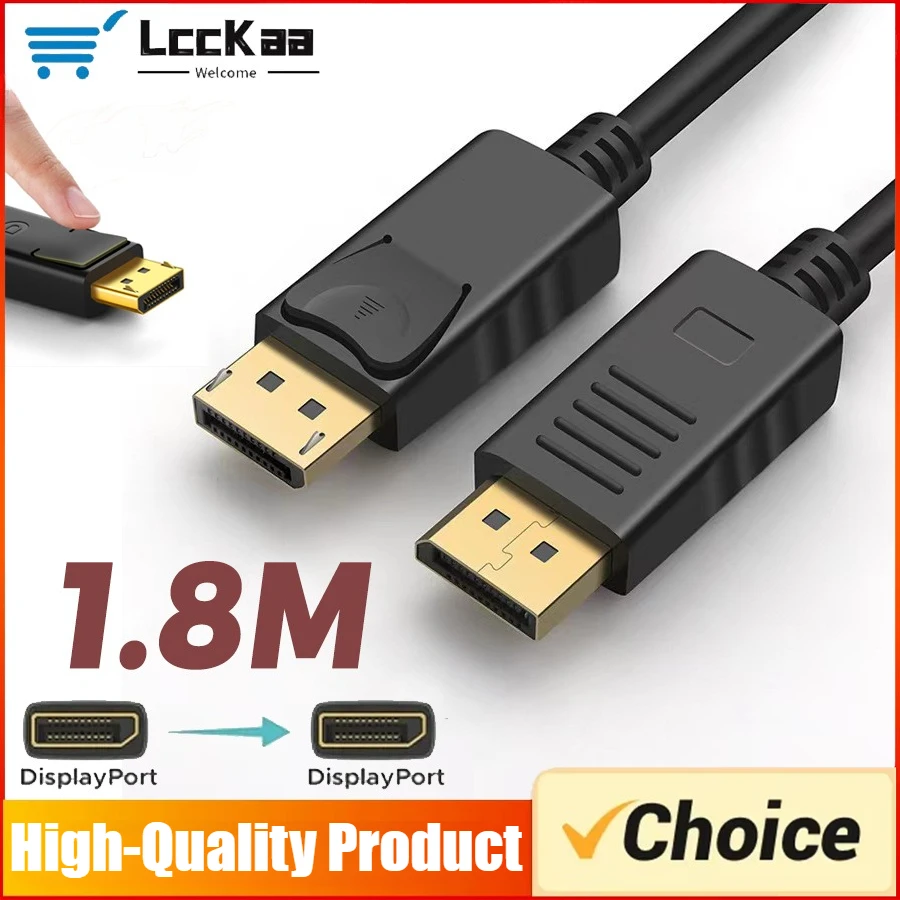 1.8M DisplayPort Cable DP TO DP Converter High-Speed Display Port To Display Port Adapter for Lenovo Dell HP ASUS Lenovo Laptop