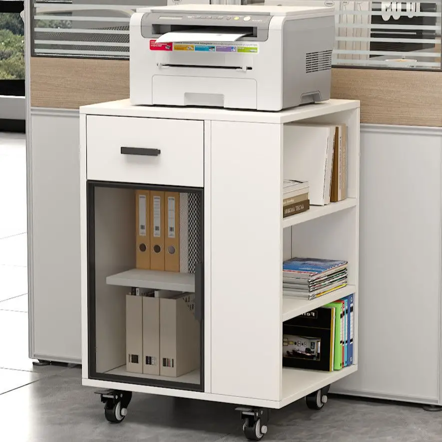 Removable printer copier placement cabinet with wheel bookcase floor cabinet family storage cabinet locker rack
