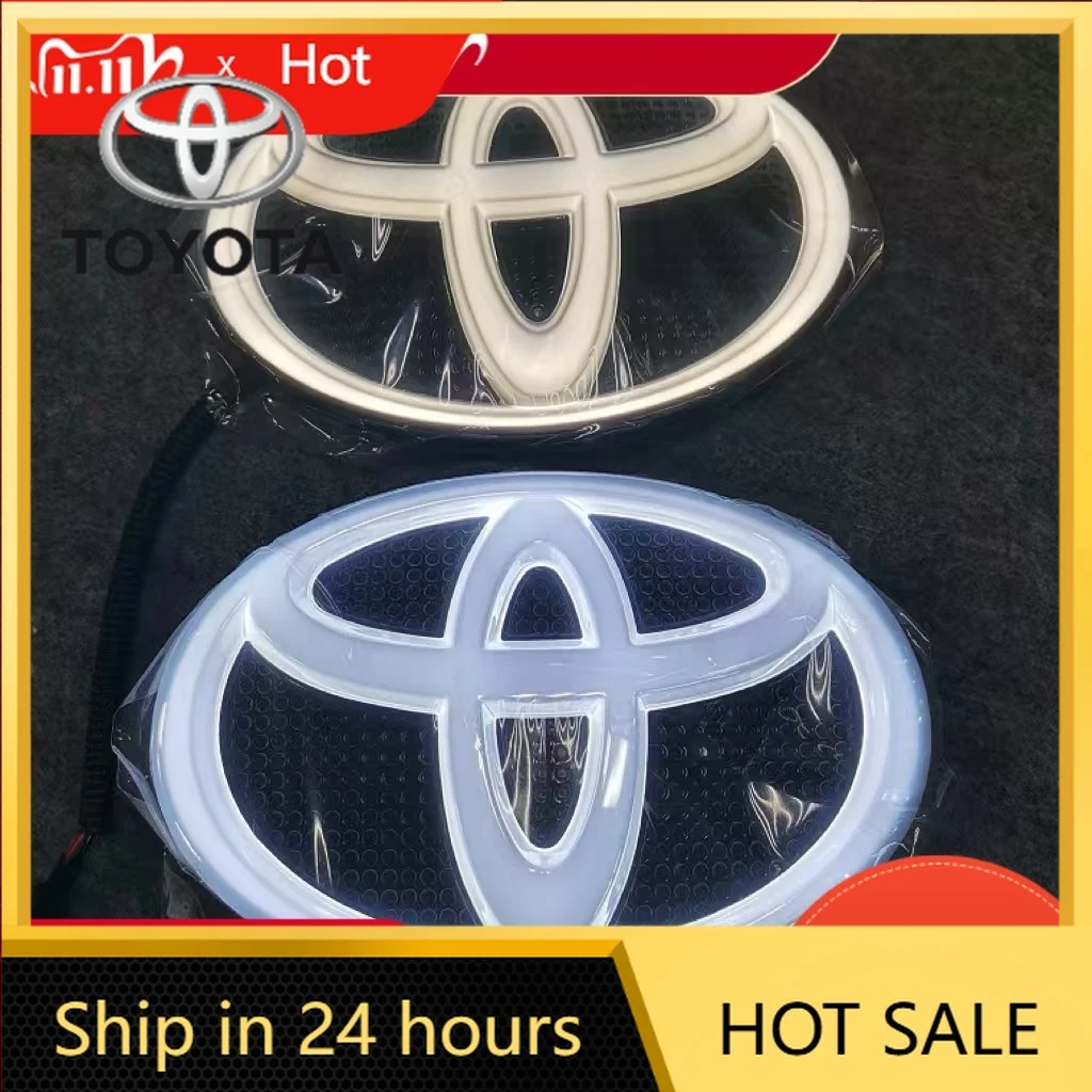 

Наклейки для автомобилей Toyota 2026 New, новые колпаки для дисков Toyota 2026 New, 1 шт., 19x13 см, передний светодиодный светящийся логотип-эмблема для Toyota Land Cruiser 2016-2020 годов