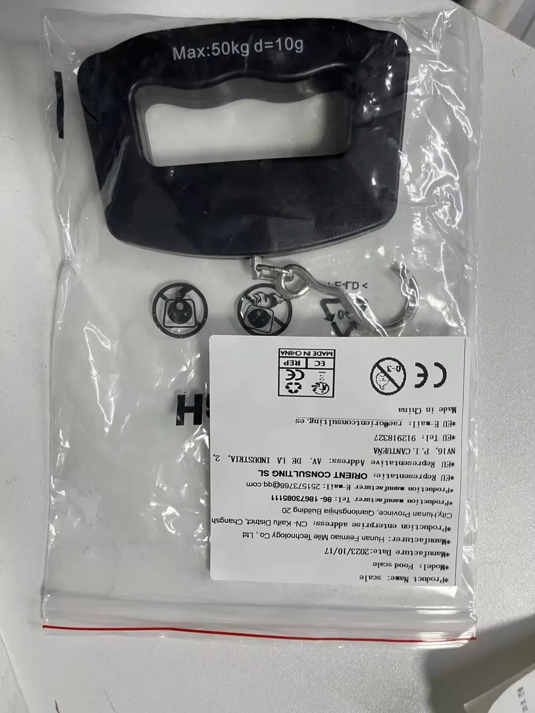 Utility Mini 50kg Electronic Hanging Scale Portable Hook Scale for Vegetables Fishing Luggage and Express Delivery Use