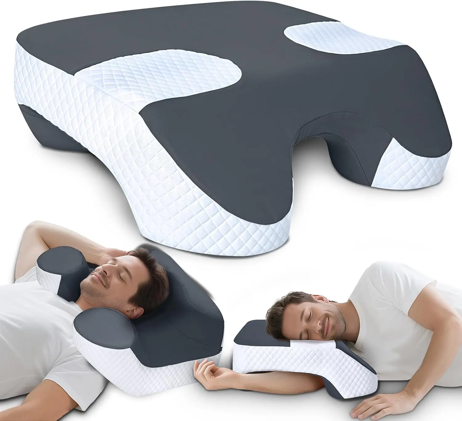 SAHEYER Side Sleeper Pillow with Arm Holes, 2 in 1 Shoulder Relief System