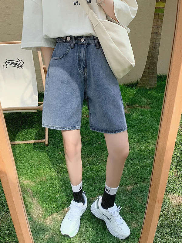 Jeans ort larghi a vita alta Pantaloni estivi da donna Faion in materiale sottile Pantaloni a gamba larga Antirughe Mantiene l'immia