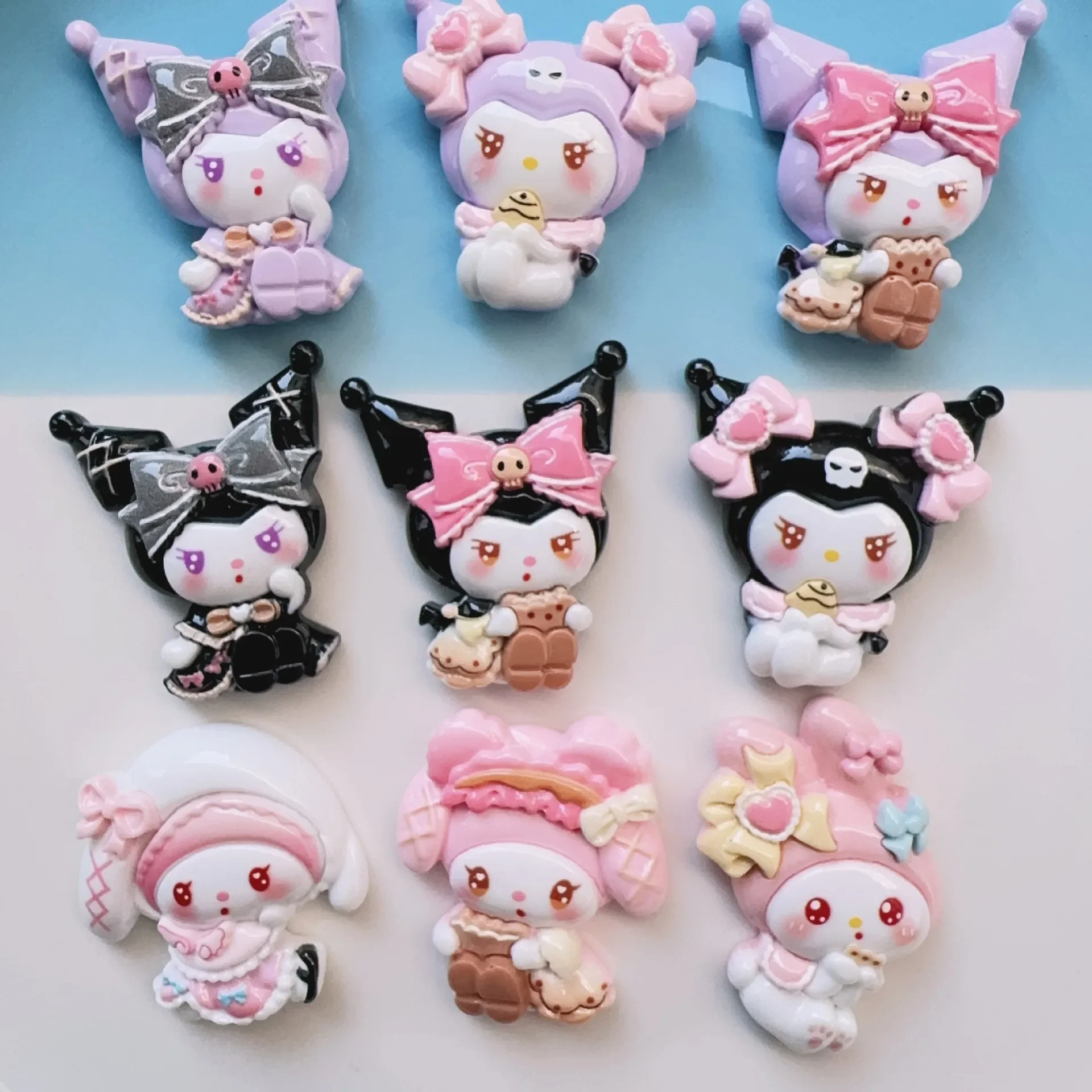 2pcs Resin accessories cute cartoon animal sanrio cartoon resin flatback diy jewelry accessories crafts materials