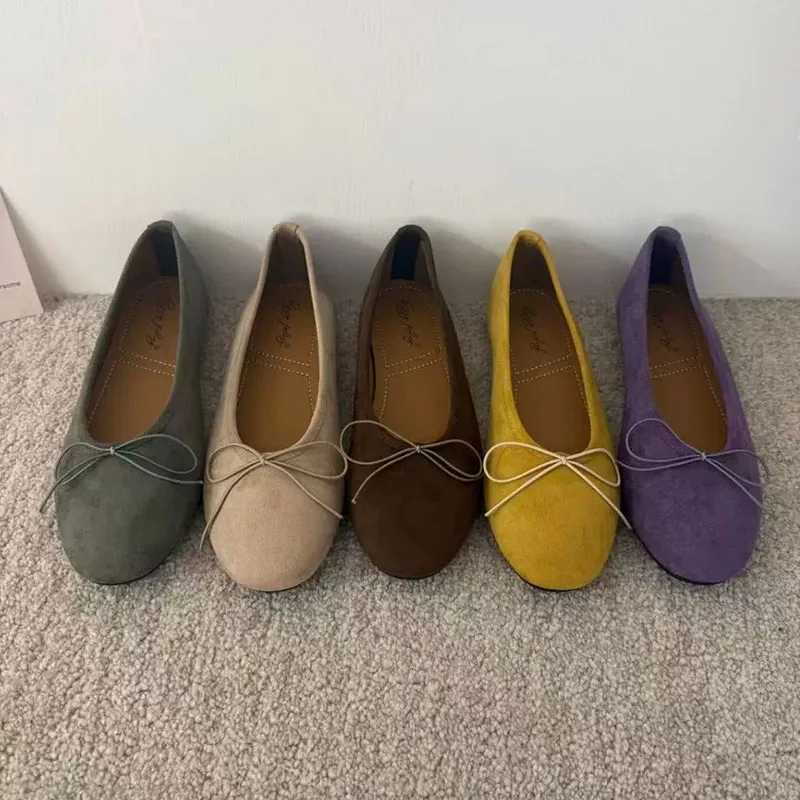 Weiche Ballerinas mit Schmetterlingsknoten, runde Zehenpartie, Damenschuhe, Slip-On-Schuhe, flache Schuhe für Damen, neu im Jahr 2026. – Detail 1