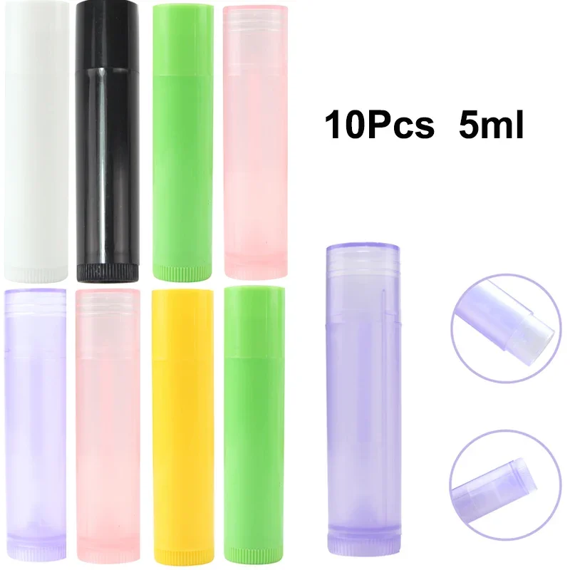 10Pcs/Pack 5g Lipstick Tube Lip Balm Containers Empty Cosmetic Containers Lip Gloss Tubes With Caps Container for Travel Makeup