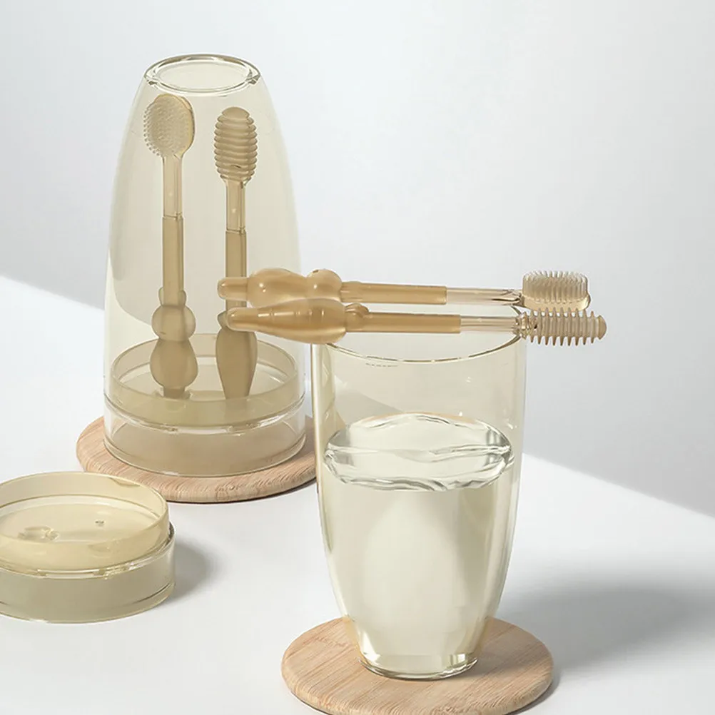 

1Set Baby Silicone Toothbrush Set for Infants Toddlers Kids Oral Care Gentle Cleaning Deep Plaque Removal Tongue Scraper